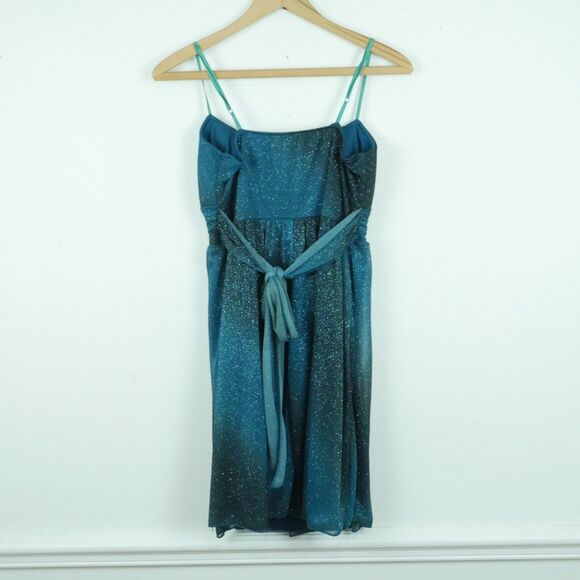 Vintage S M Babydoll Dress Princess Glitter Y2K Sheer Mesh Empire Waist Girly - Picture 7 of 8